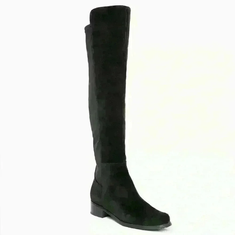 Blonde Velma Waterproof Suede Over-the-Knee Boots - Picture 2 of 12